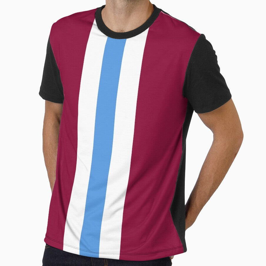 Retro Aston Villa Claret White Blue Bar Stripes by Sporting Colour