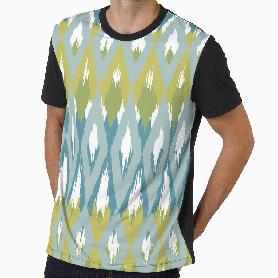 Boho, Ikat Pattern, Teal, Mustard, Green by meggydesigns