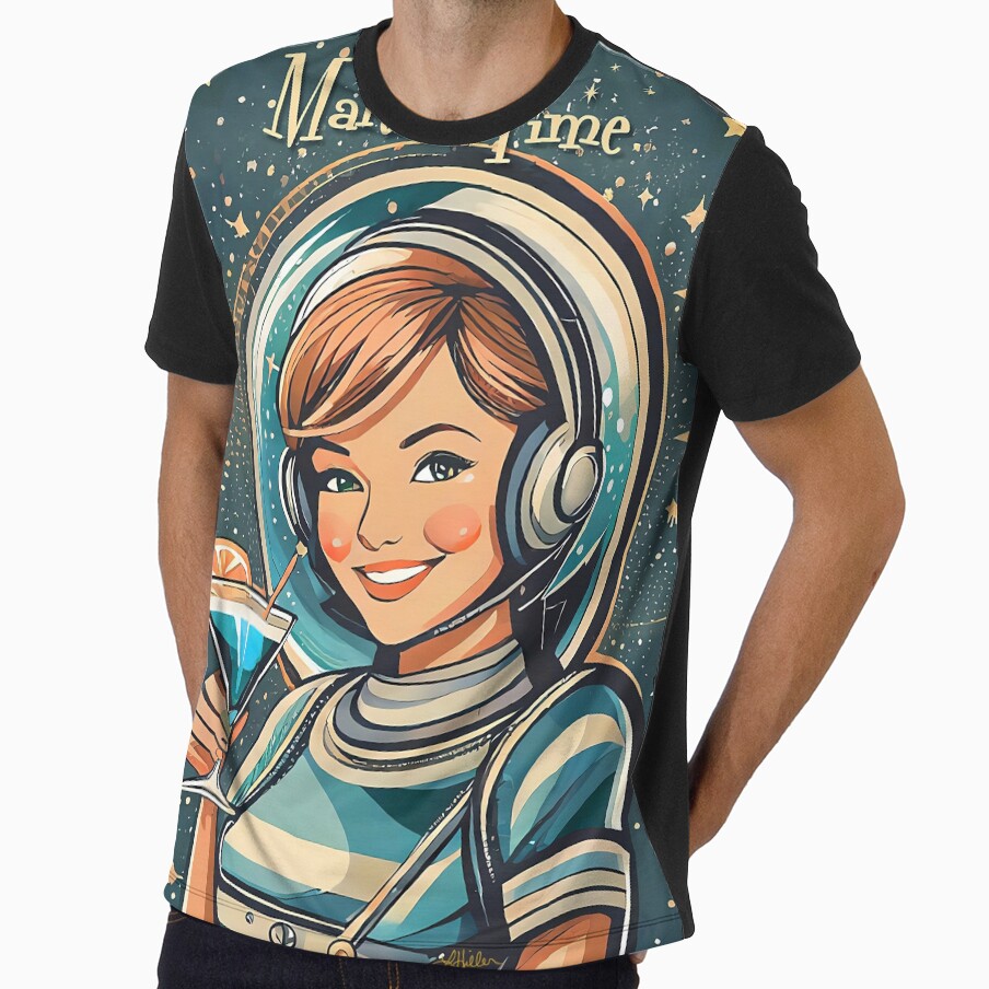 Retro 50s Astro Woman Martini Time by Lee Hiller Designs