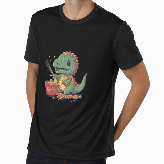 Cute Kawaii Trex Dragon Eating Ramen and Noodles with Chopsticks: a Gift for anime lovers by thegiftedadult