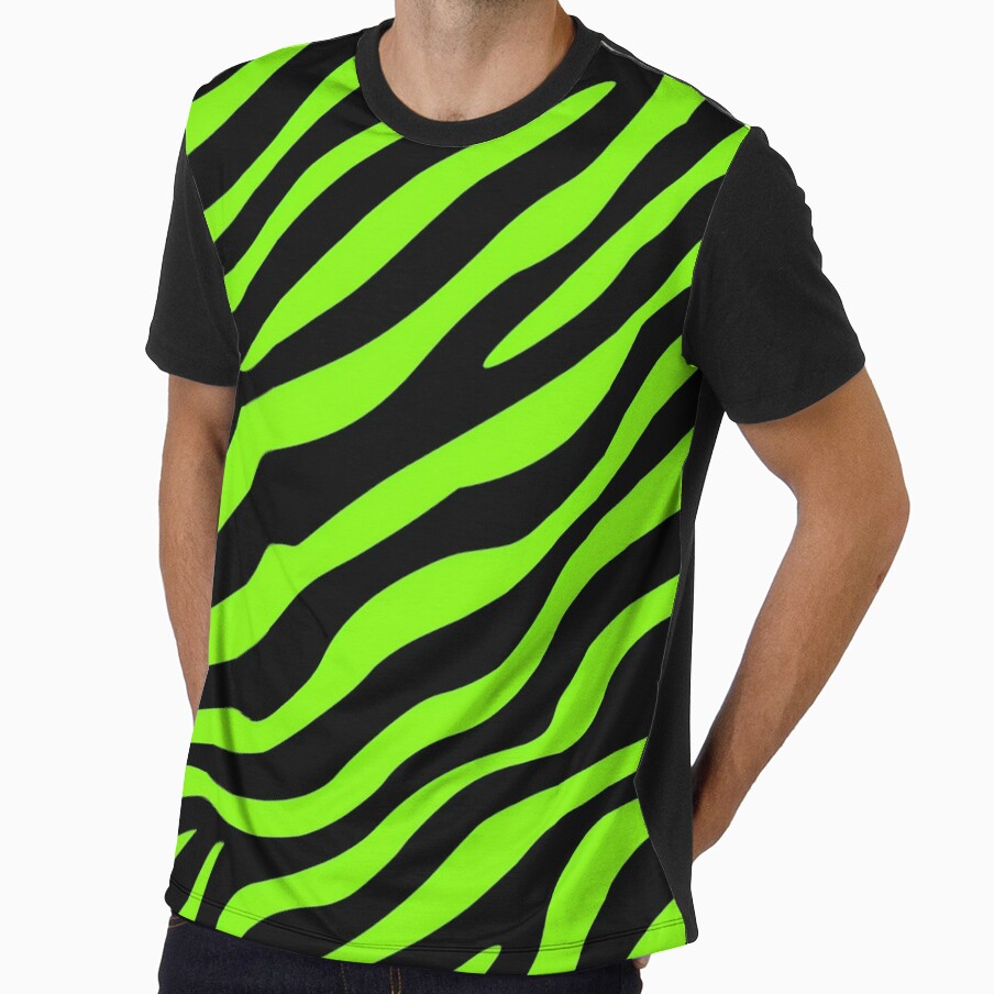Neon Green and Black Tiger Stripes Print by NDaZone
