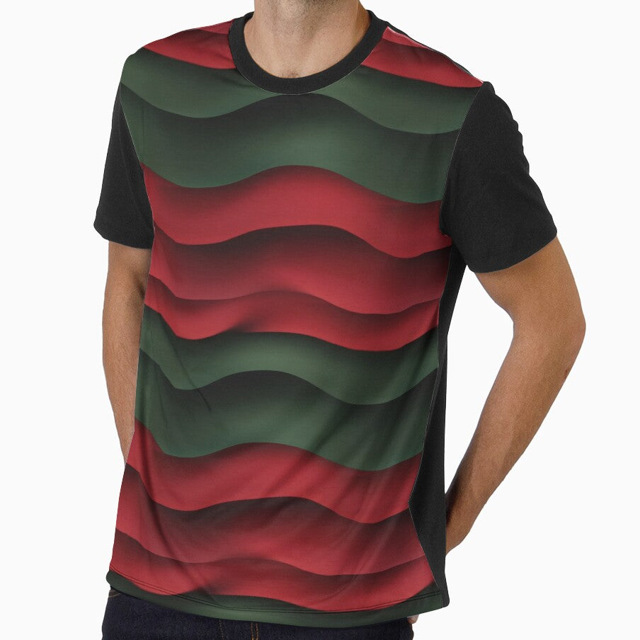 Swirling Red and Green Ribbons, Christmas Pattern by patternicco