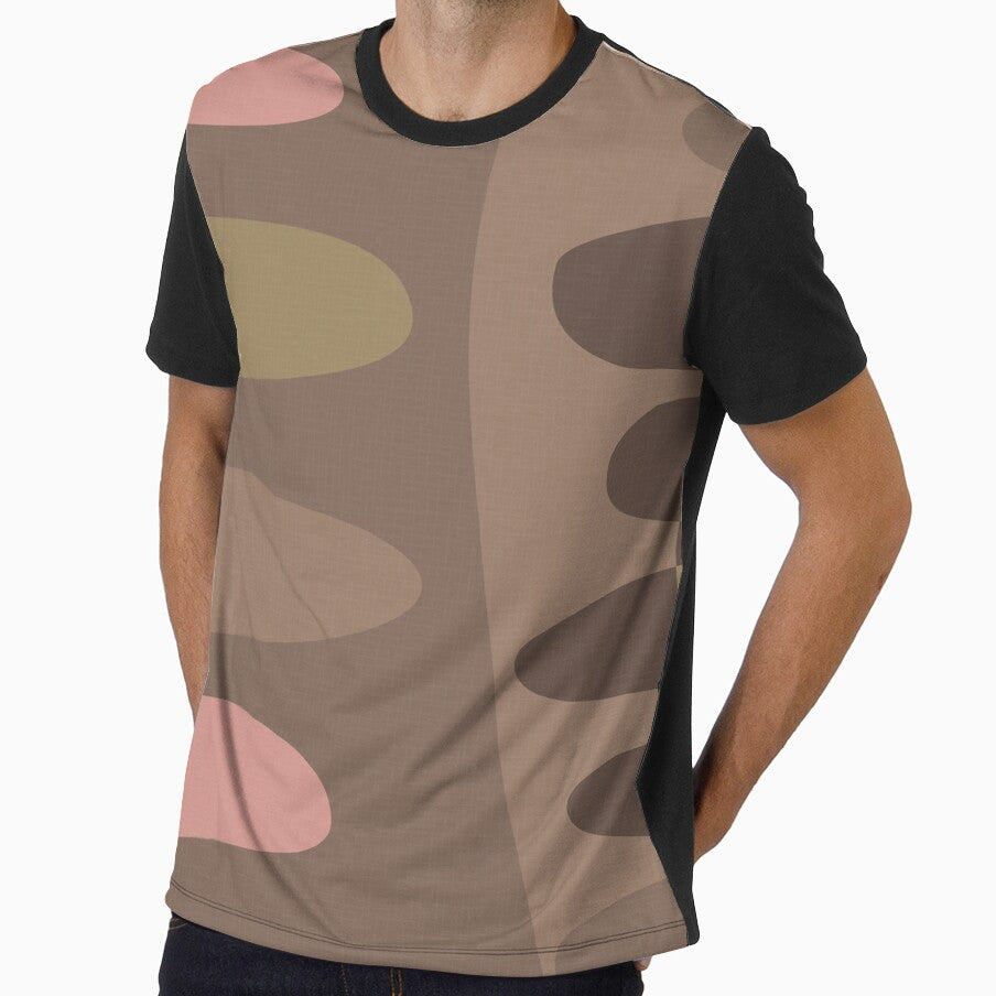 MCM abstract shapes - warm brown and soft pink by JMgraphic