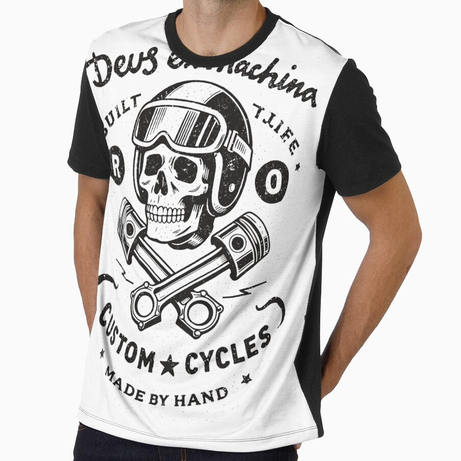 Deus Ex Machina Custom Cycles Skull T-Shirt by Matinez Pink