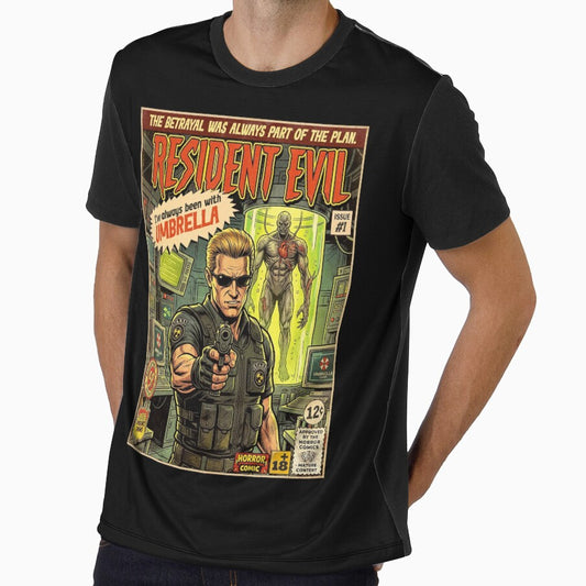Resident Evil Albert Wesker Retro Vintage Comic Cover Art by Back2Collage