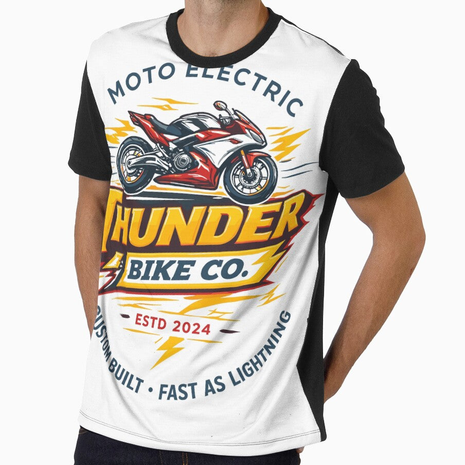 Electric Motorcycle T-Shirt by Matinez Pink