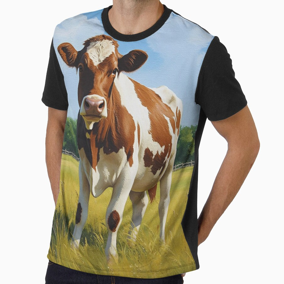 Elegant Cow Portrait – Canvas Painting Style Farm Animal Art by Art-Design-EM