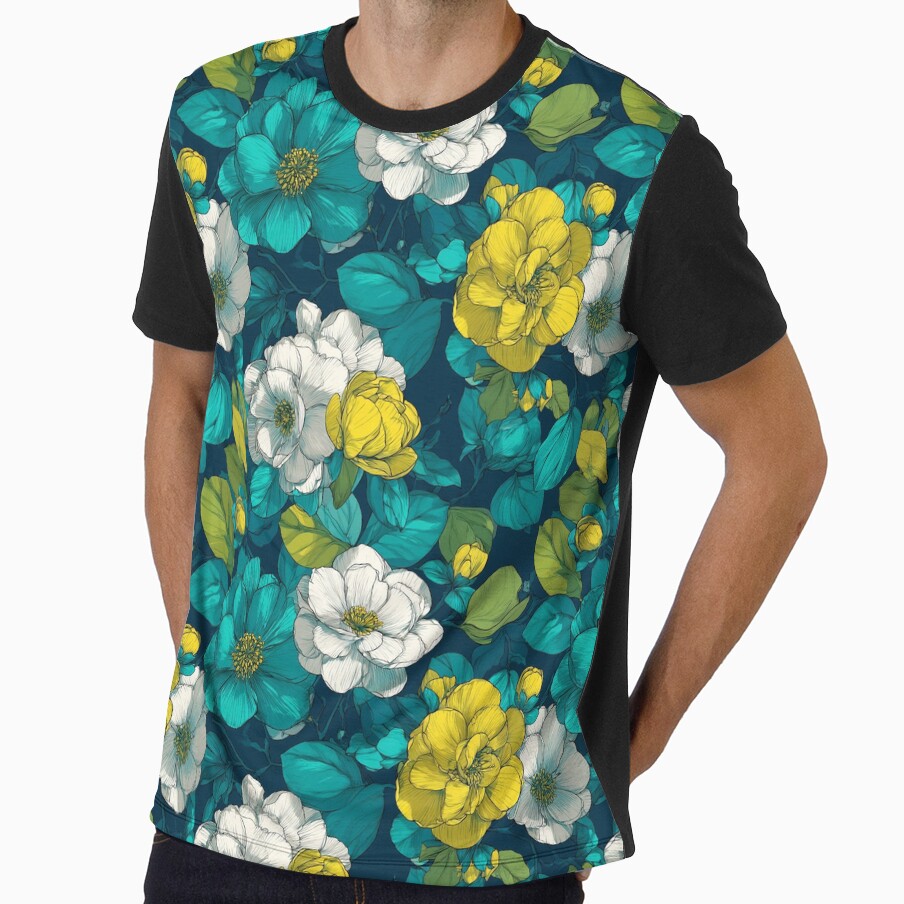 Blooming Gardenias Print  - Flower Garden Pattern  - Graduation Gifts for boyfriend by RoyalStarsPatts