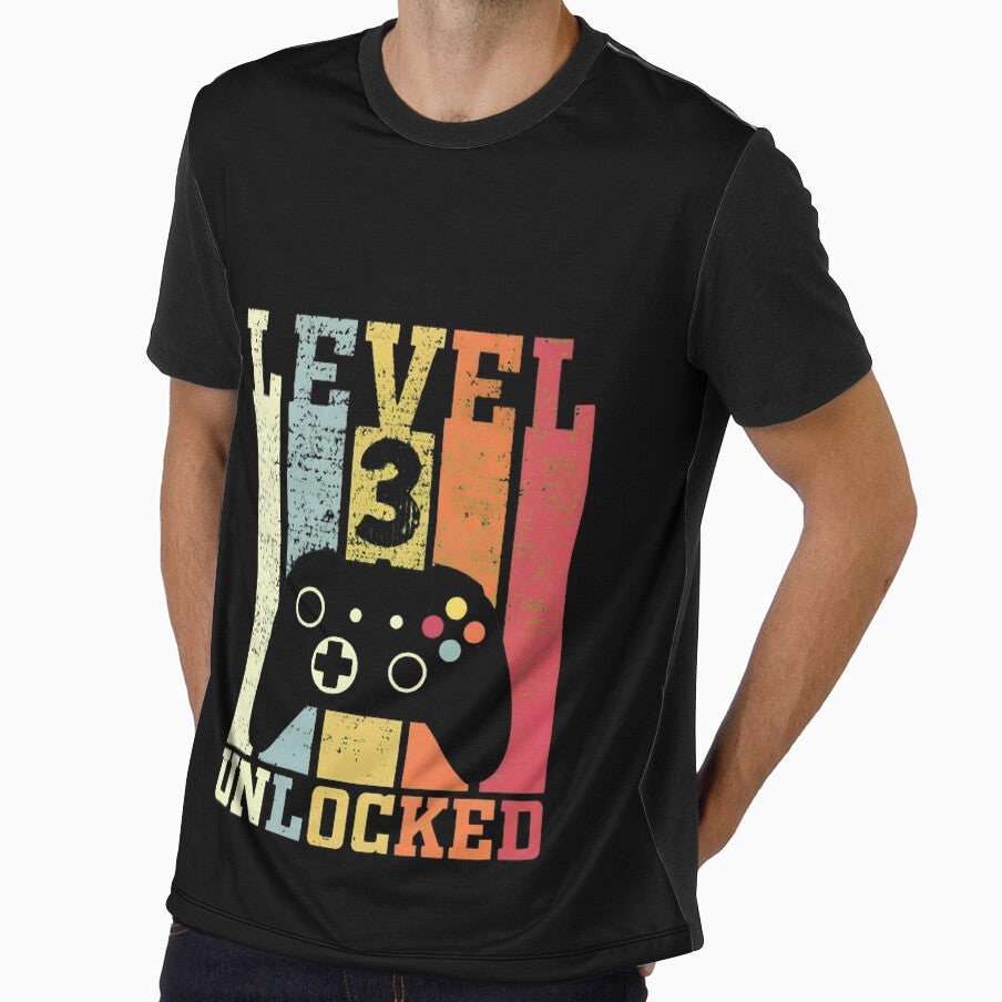 Level 3 Unlocked Funny Video Gamer 3rd Birthday Gift by OlyvieArt