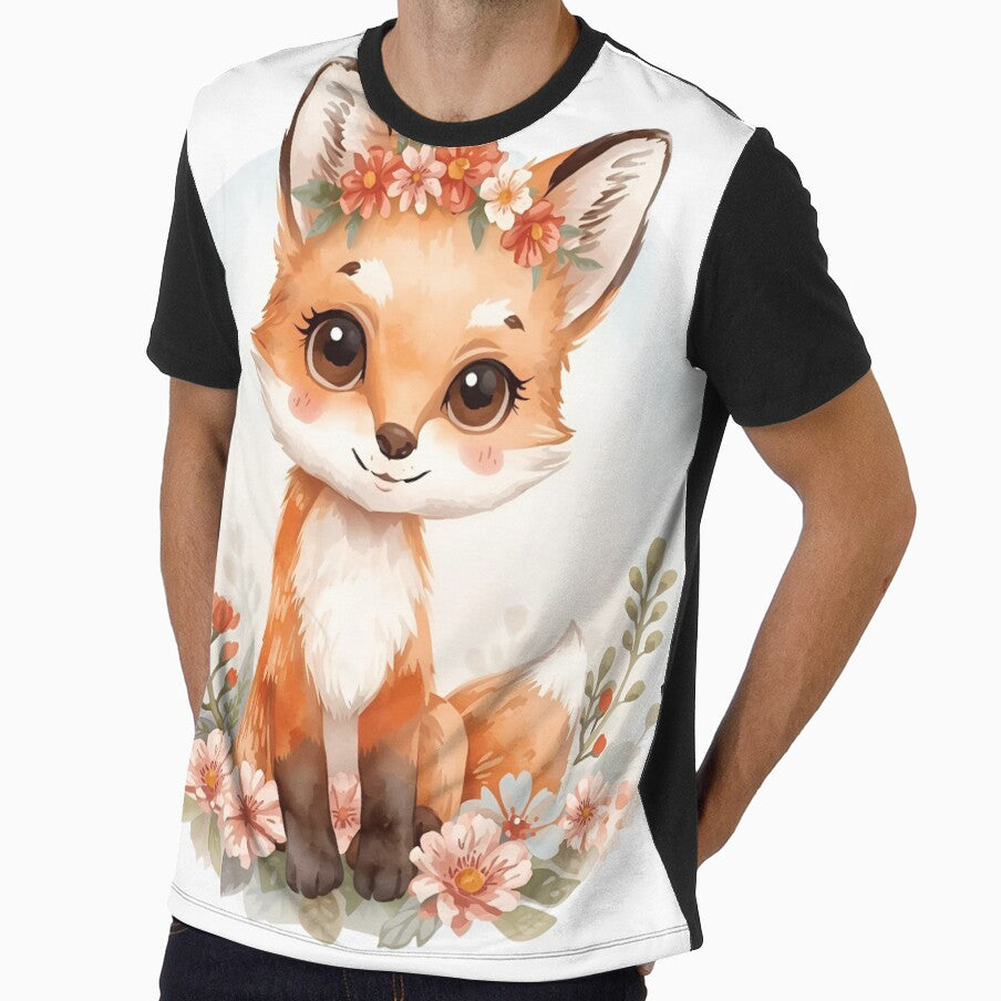 Cute flowery fox in the fairytale forest by SimonsDesignArt