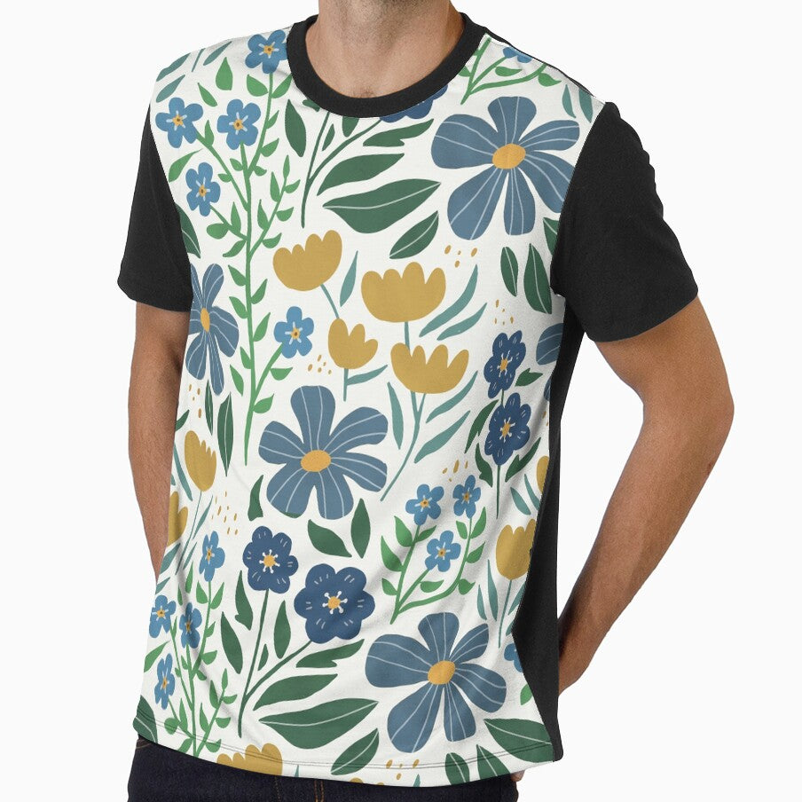 Seamless blue flower print by Sophieeeeehu