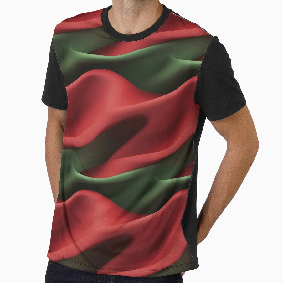 Swirling Red and Green Ribbons, Christmas by patternicco