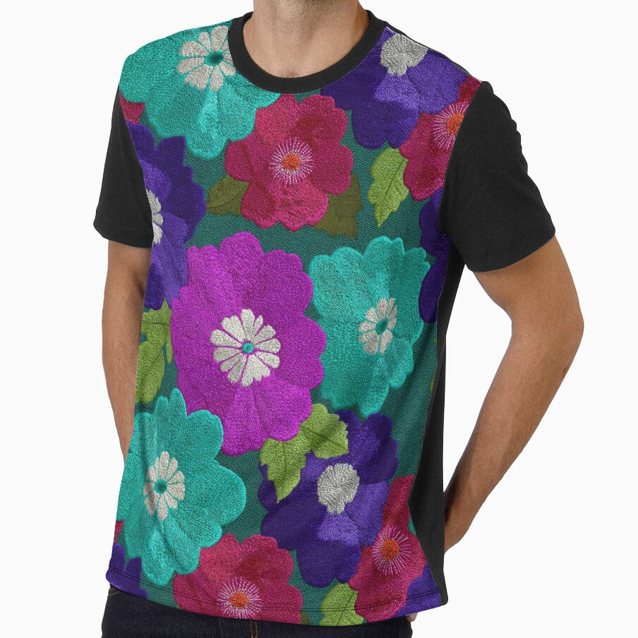Edgy Elegant Floral Embroidered Print For Summer Gift by RoyalStarsPatts