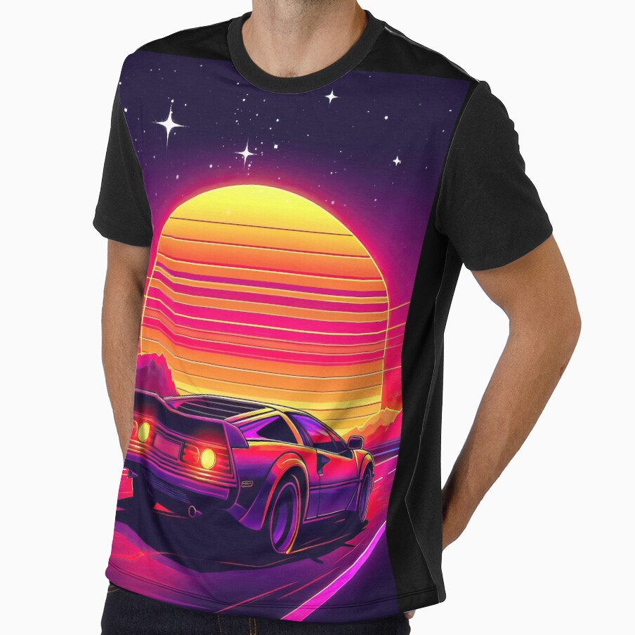 Retro Sports car at sunset by TheArtistOf2022