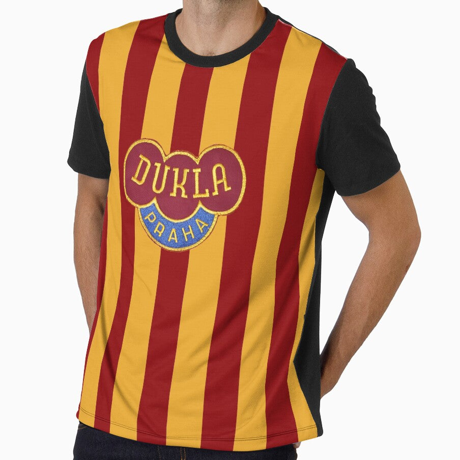 Dukla Prague FC Retro Home and Away Kit Football Jersey Tshirt by Fuzzdandy Designs