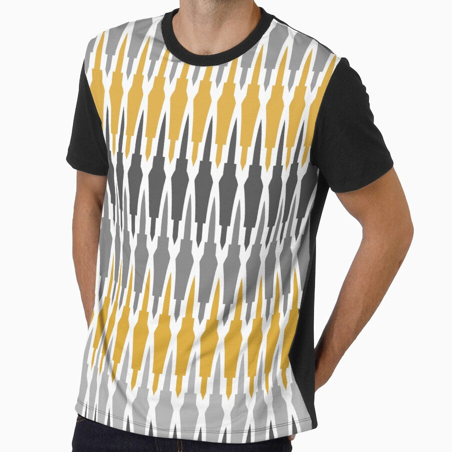 Boho Decor, Mud Cloth Pattern, Yellow and Gray by meggydesigns