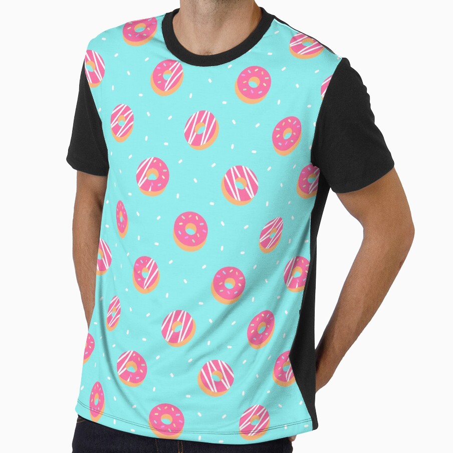 Sweet Delights: Donut Pattern With Blue Background by butani4