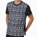 Tribal inspired boho geometric pattern - dark gray and white by ahahdodo