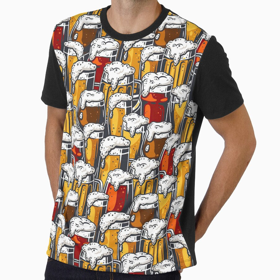 pattern beer mug with foam for design by Huynhdesign