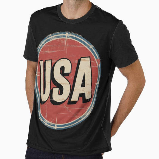 Retro USA Badge – Vintage Circular Americana by OldGloryForge
