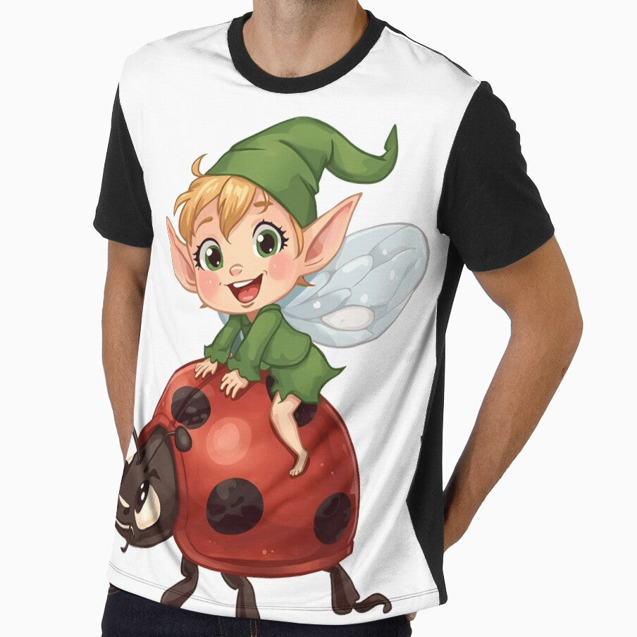 Funny elf riding on a ladybug by SimonsDesignArt