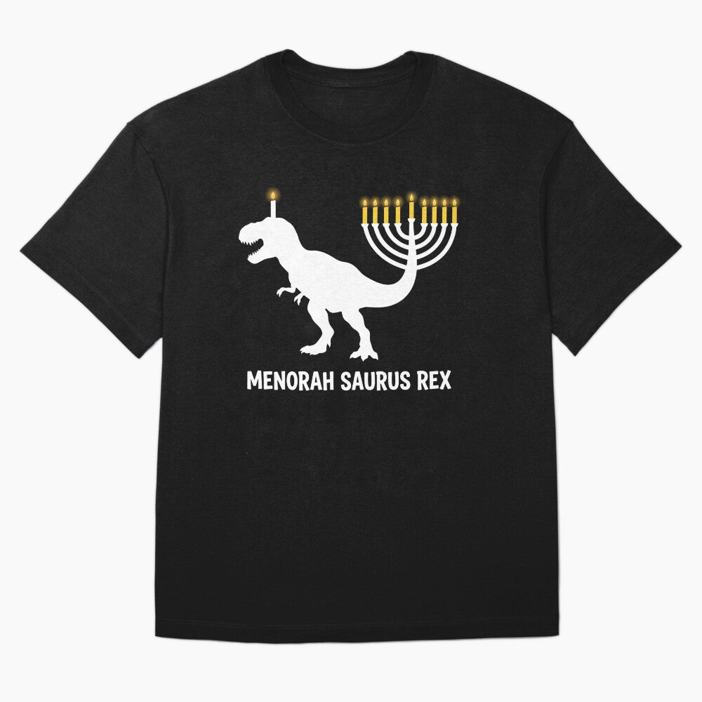 Hanukkah Menorasaurus, Trex Jewish dinosaur shirt Essential T-Shirt by fine line