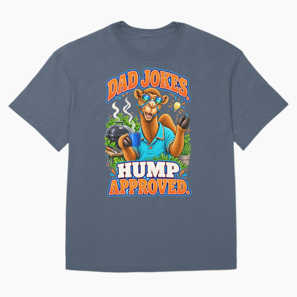 Dad Jokes. Hump Approved – Funny Lifestyle and Pets T-Shirt – Funny Camel T-Shirt Animal Graphic Camel T-Shirt by Camel & Quirk