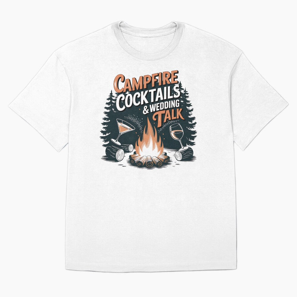 Camping Bachelorette Tee: Campfire Cocktails & Wedding Talk by CuteDesignables