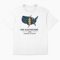 American Electrician T-Shirt | USA Electricians Lightning Map Design by AGRO ART