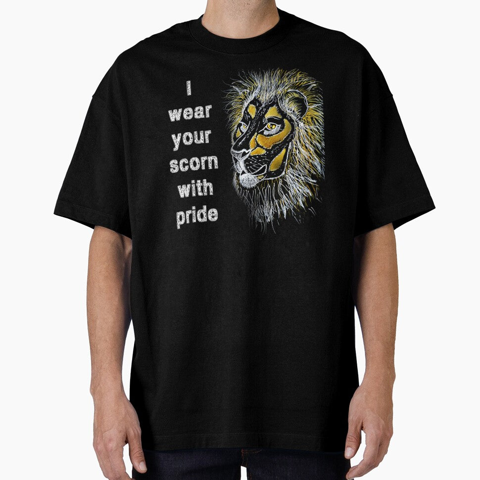 I wear your scorn with pride (lion) by SolidEarthArt