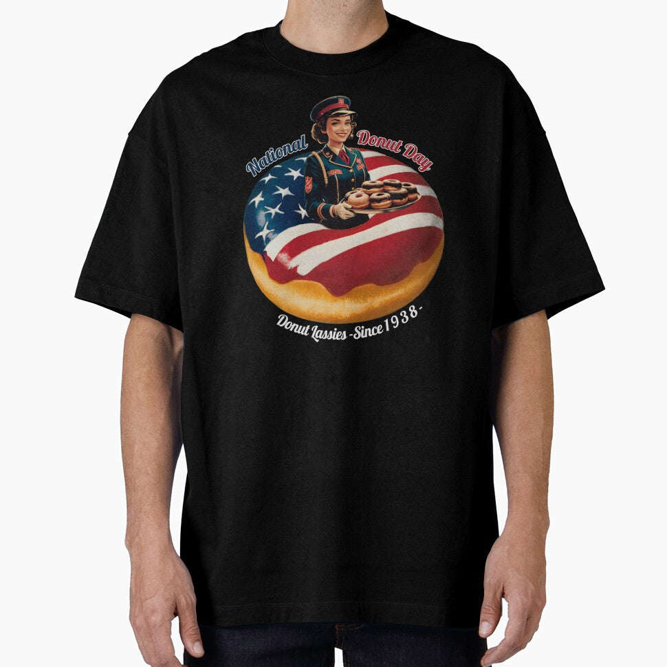 Vintage National Donut Day T-Shirt - Donut Lassies Since 1938 - Patriotic Americana Design by legendaryskins