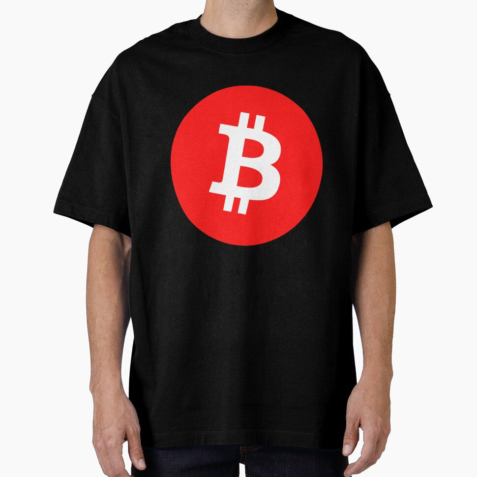 Bitcoin Official Logo (Red) Large Crypto Long Sleeve T-Shirt by Rainwater Merch