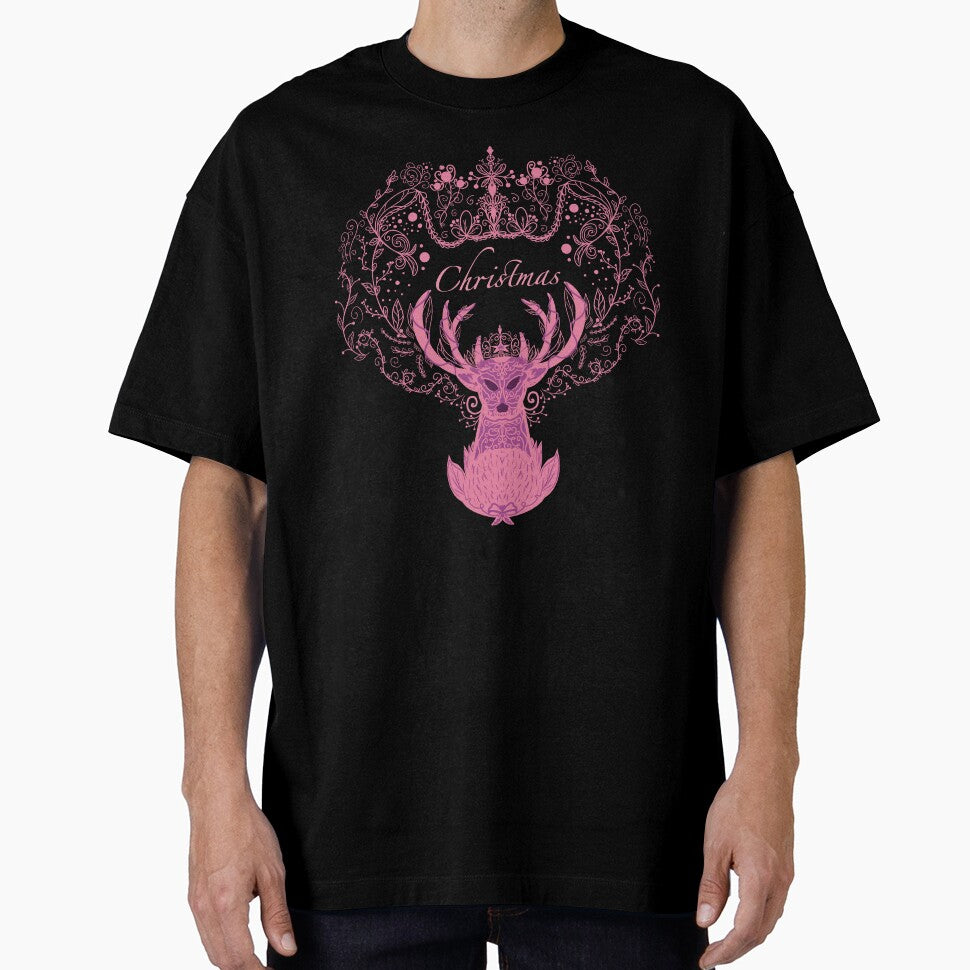 Pink Christmas deer by Xatutik.art