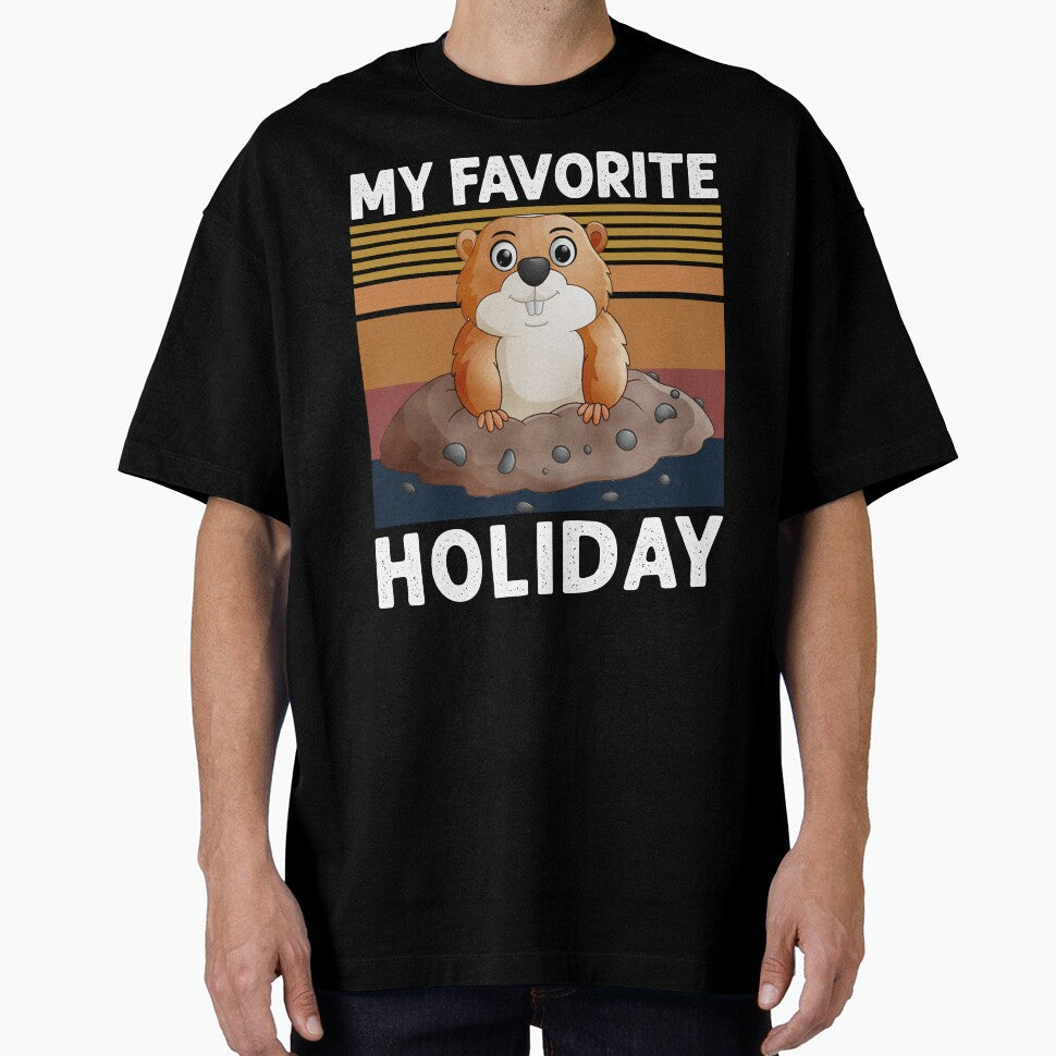 My Favorite Holiday Ground Hog - Retro Groundhog by Masaw