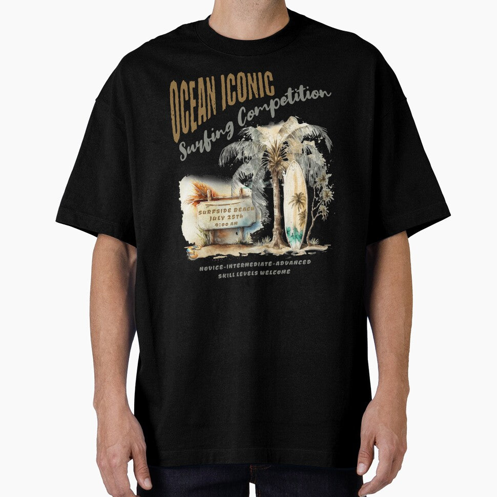 Classic Retro Surfing, Tropical Surfing Competition Design by OceanIconic