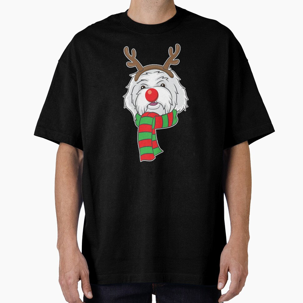 Funny Christmas Dog Xmas Reindeer Maltese Dog Holiday Gift by haselshirt
