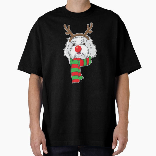 Funny Christmas Dog Xmas Reindeer Maltese Dog Holiday Gift by haselshirt
