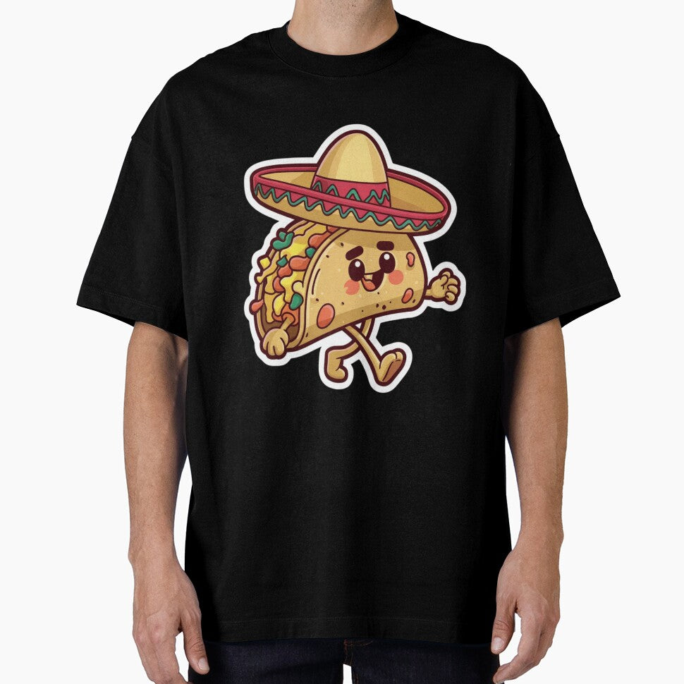 Adorable Taco with Sombrero Cartoon by yasarstore