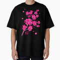 Falling Neon Hot Pink Sakura Cherry Blossom by arterialmotive