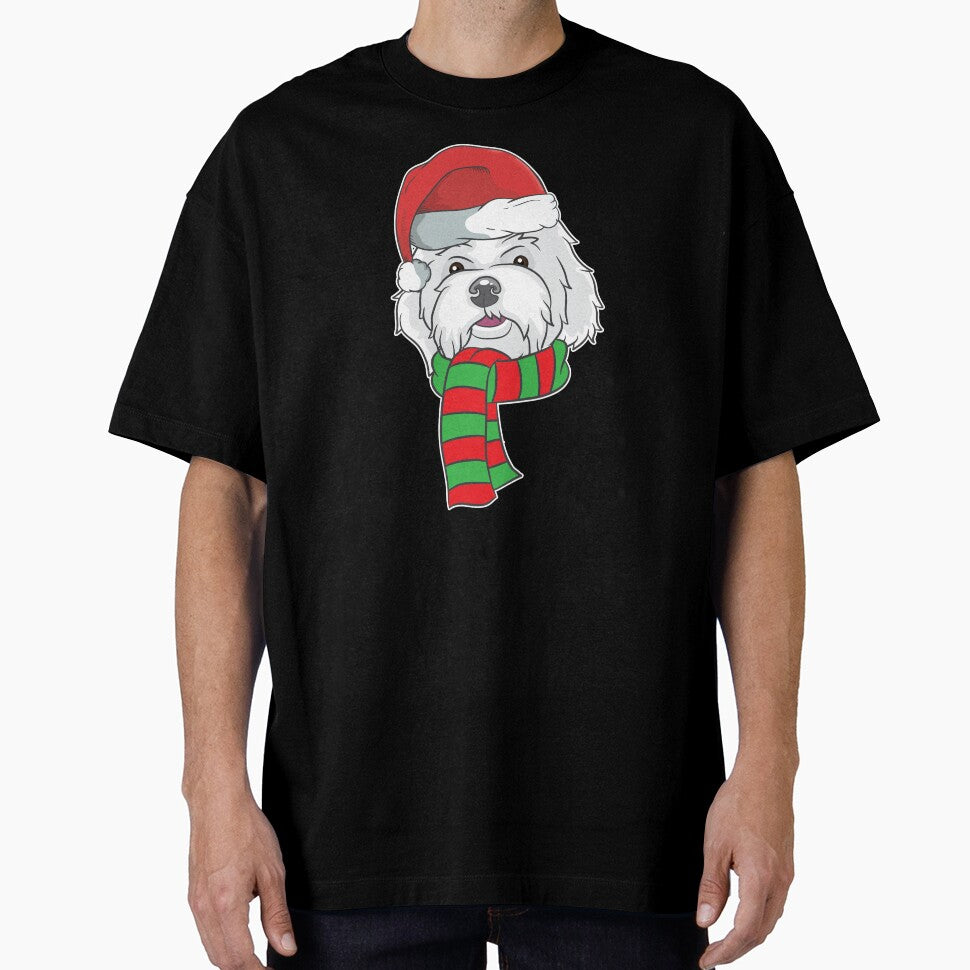 Funny Christmas Dog Xmas Santa  Maltese Dog Holiday Gift by haselshirt