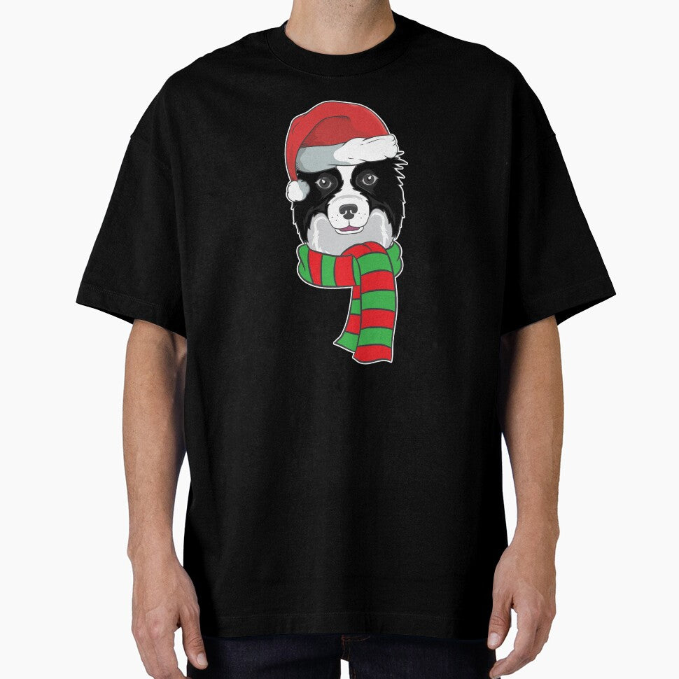 Funny Christmas Dog Xmas Santa Border Collie Holiday Gift by haselshirt