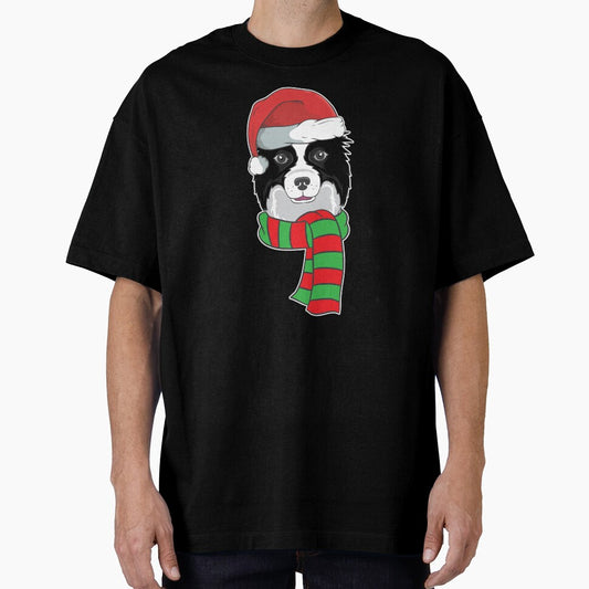 Funny Christmas Dog Xmas Santa Border Collie Holiday Gift by haselshirt