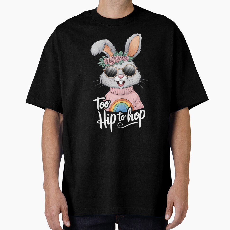 Cool Boho Hip Bunny Spring Floral Pastel Rainbow Chic Easter by LanNasishop