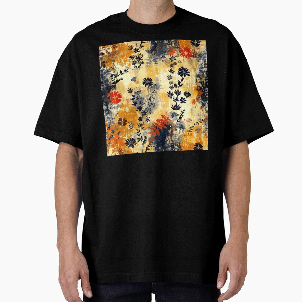 Boho Flowers Warm Earth Tones And Red Abstract by DEC02