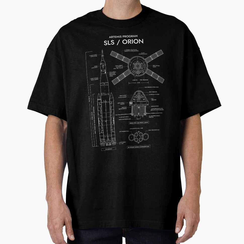 Artemis Program. SLS and Orion Spacecraft (White Stencil - No Background) by BGALAXY