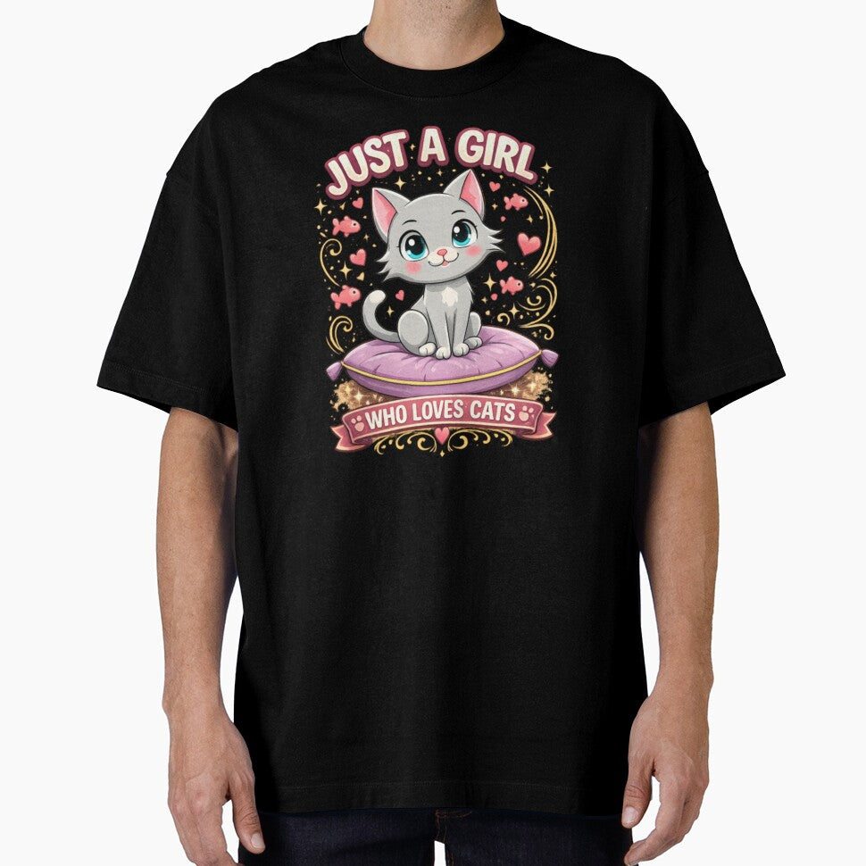 Just A Girl Who Loves Cats – Cute Kawaii Cat Lover Gift Design by CatLovers Studio