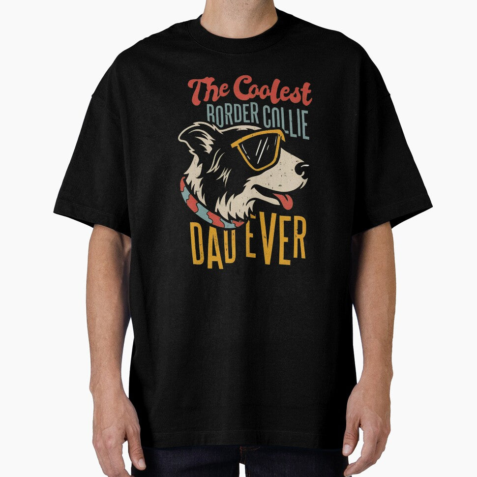 Coolest Border Collie Dad Ever Dog Retro by OlyvieArt