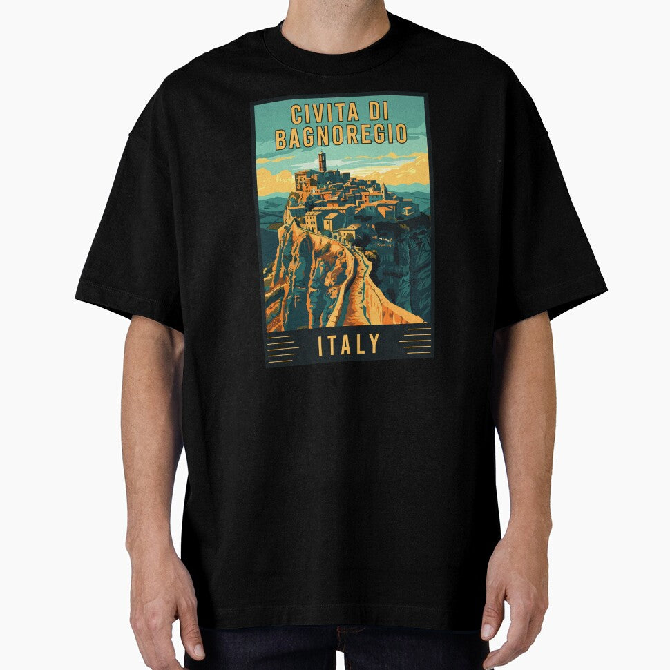 Experience the Enchantment of Civita di Bagnoregio, Italy Vintage Travel Art by turtlestart