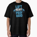 Lift Heavy Pray Hard - Perfect gift for faith-driven gym lovers, weightlifters, and spiritual warriors who train with purpose. by ZyziowskyArt
