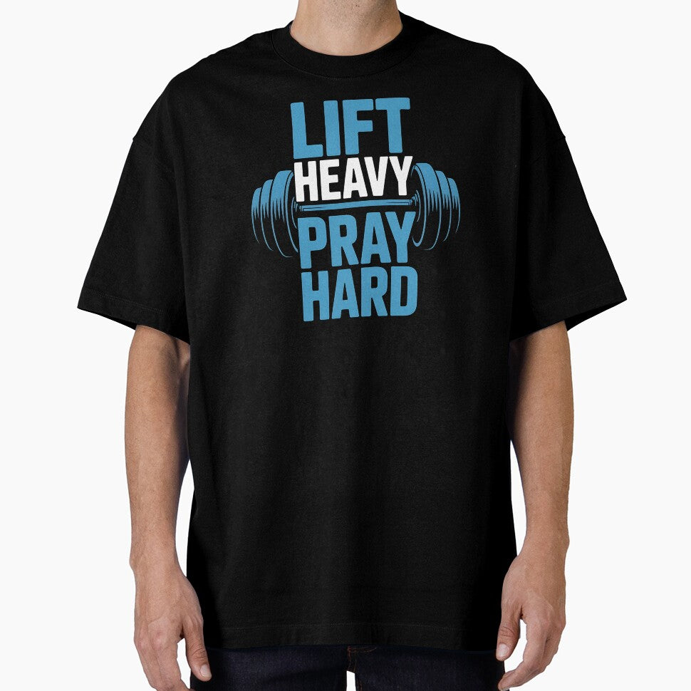 Lift Heavy Pray Hard - Perfect gift for faith-driven gym lovers, weightlifters, and spiritual warriors who train with purpose. by ZyziowskyArt